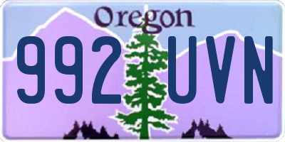 OR license plate 992UVN
