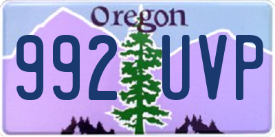 OR license plate 992UVP