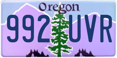 OR license plate 992UVR