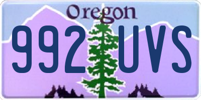 OR license plate 992UVS
