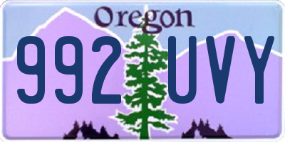 OR license plate 992UVY