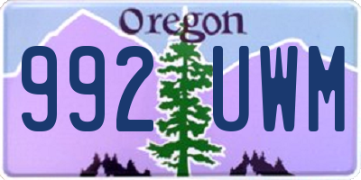 OR license plate 992UWM
