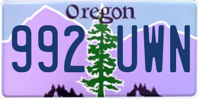 OR license plate 992UWN