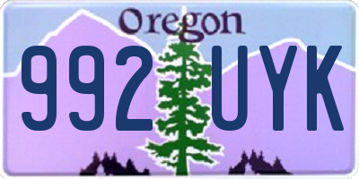OR license plate 992UYK
