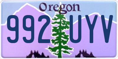 OR license plate 992UYV