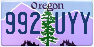 OR license plate 992UYY