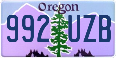 OR license plate 992UZB