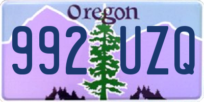 OR license plate 992UZQ
