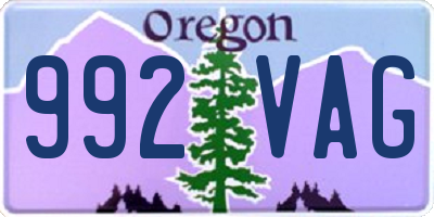 OR license plate 992VAG