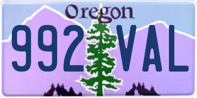 OR license plate 992VAL