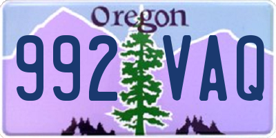 OR license plate 992VAQ