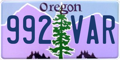 OR license plate 992VAR