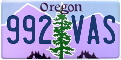 OR license plate 992VAS