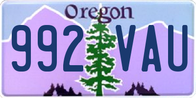 OR license plate 992VAU