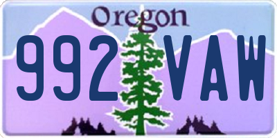 OR license plate 992VAW