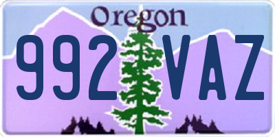 OR license plate 992VAZ