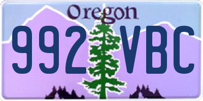 OR license plate 992VBC