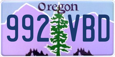 OR license plate 992VBD