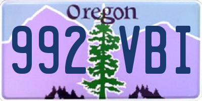 OR license plate 992VBI