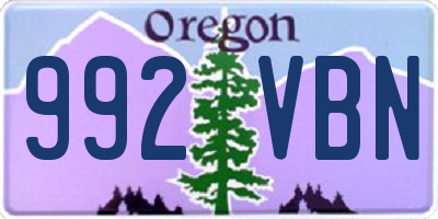 OR license plate 992VBN