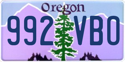 OR license plate 992VBO