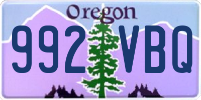OR license plate 992VBQ