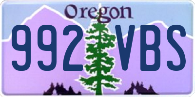 OR license plate 992VBS