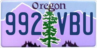OR license plate 992VBU