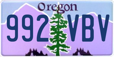 OR license plate 992VBV