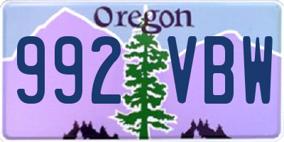 OR license plate 992VBW