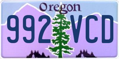 OR license plate 992VCD