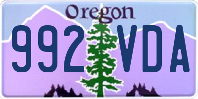 OR license plate 992VDA