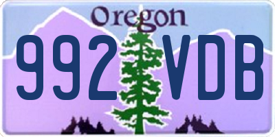 OR license plate 992VDB
