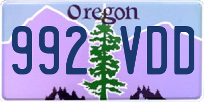 OR license plate 992VDD