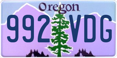 OR license plate 992VDG