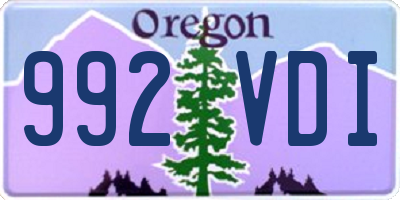OR license plate 992VDI