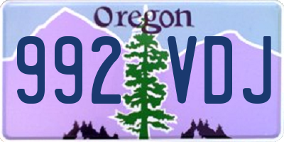 OR license plate 992VDJ