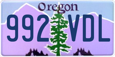 OR license plate 992VDL