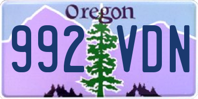 OR license plate 992VDN