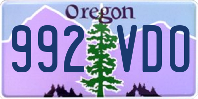 OR license plate 992VDO