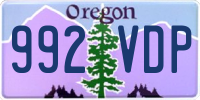 OR license plate 992VDP