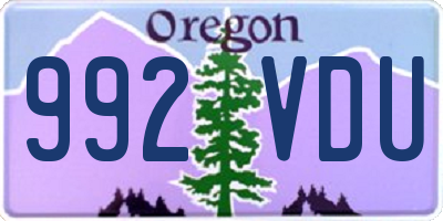 OR license plate 992VDU