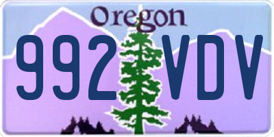 OR license plate 992VDV