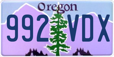 OR license plate 992VDX