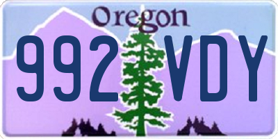 OR license plate 992VDY