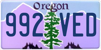 OR license plate 992VED