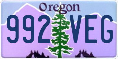 OR license plate 992VEG