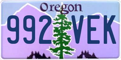 OR license plate 992VEK