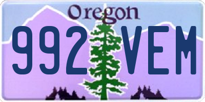 OR license plate 992VEM