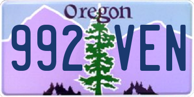 OR license plate 992VEN